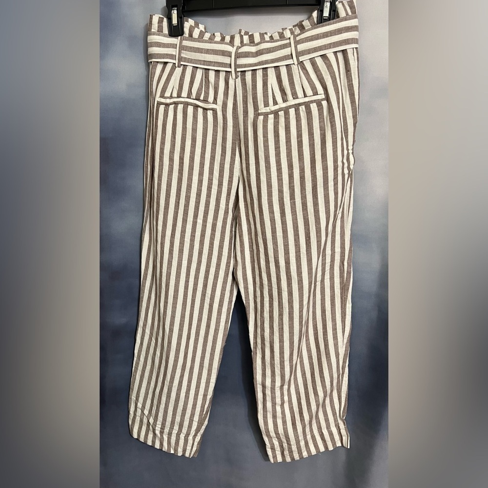 Breezy striped Linen-Blend Paperbag pants Madewell sz 4 Breezy comfy like new - Picture 6 of 12